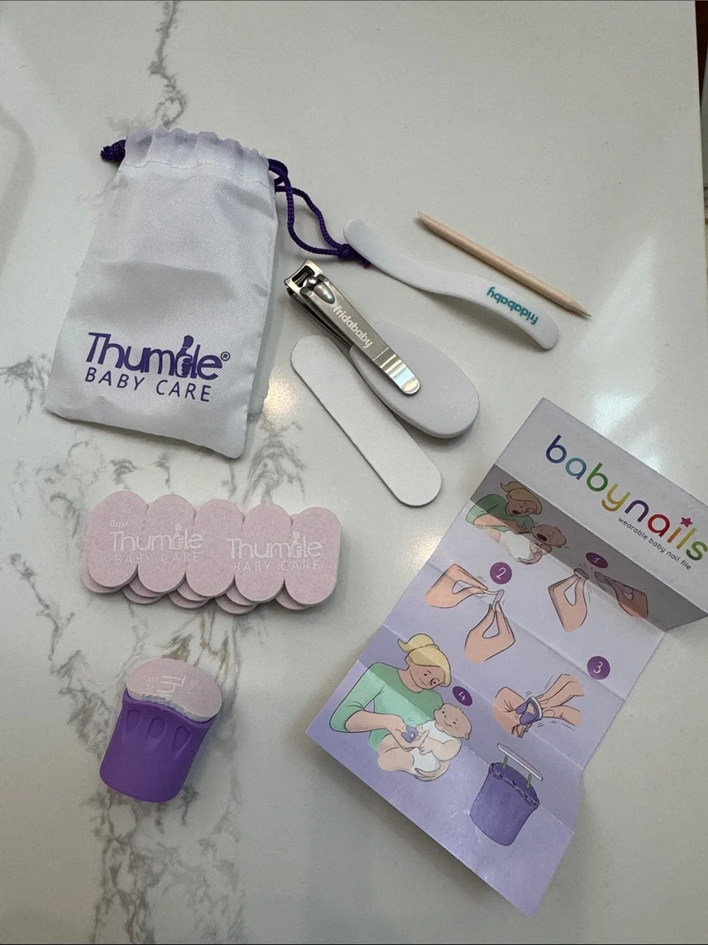 Baby Care Nail Kit - Pink & Purple Fridababy Thumble Baby Nails